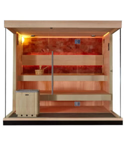 Bio herbal salt sauna JBZ200 with corner light on.