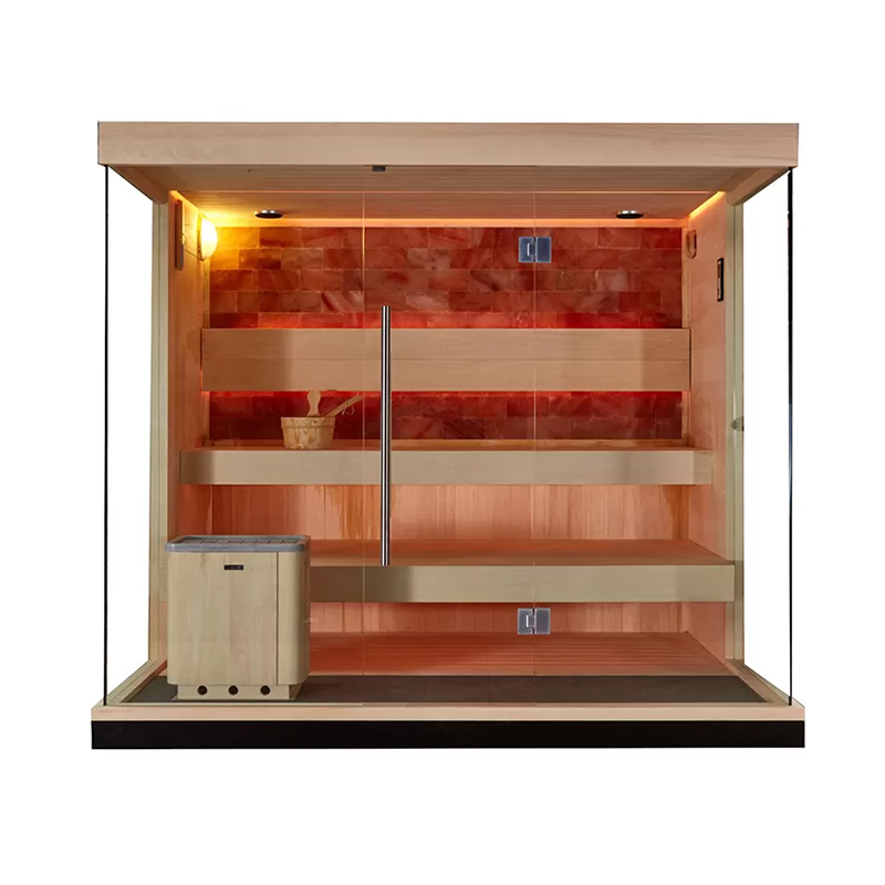 Bio herbal salt sauna JBZ200 with corner light on.