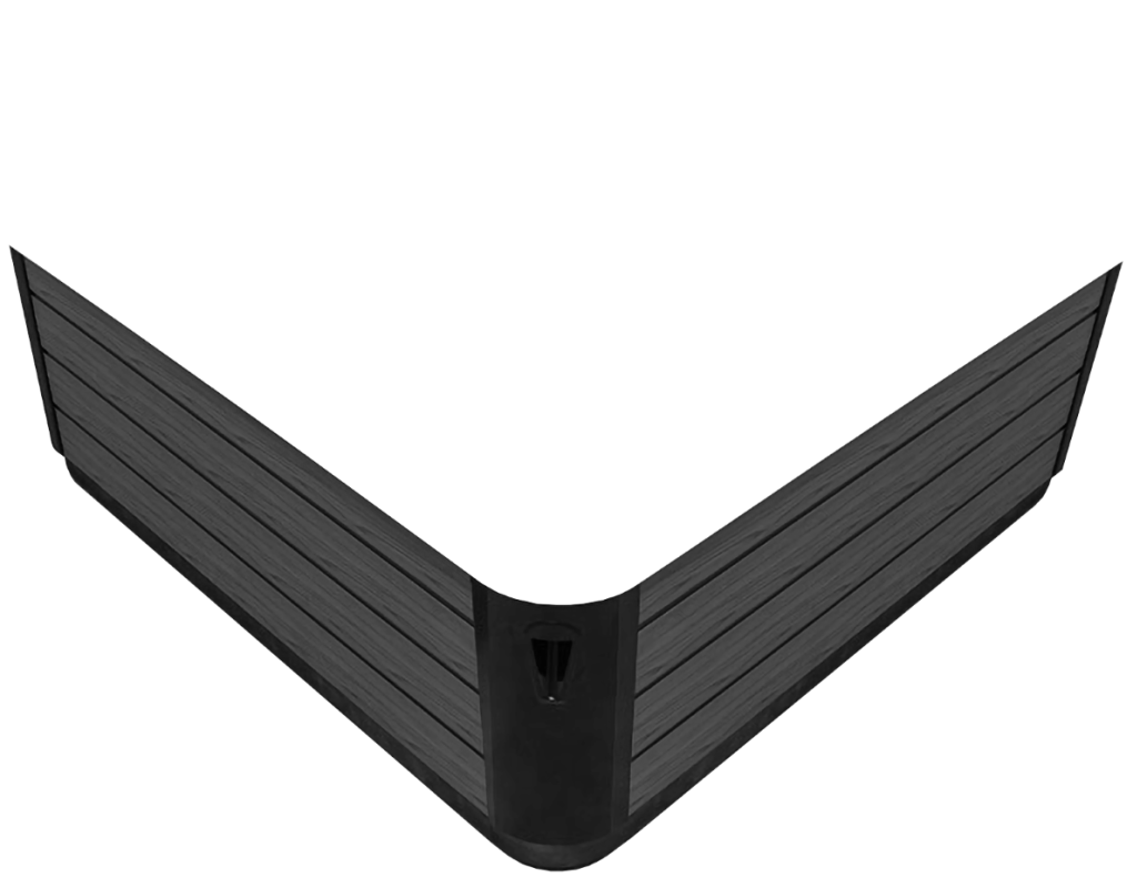 Ogrodje masažnega bazena Beta 623 v imitaciji lesa sive barve.