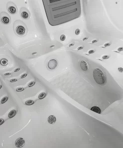 Alpha 821 hot tub bottom with LED light and suction baskets.