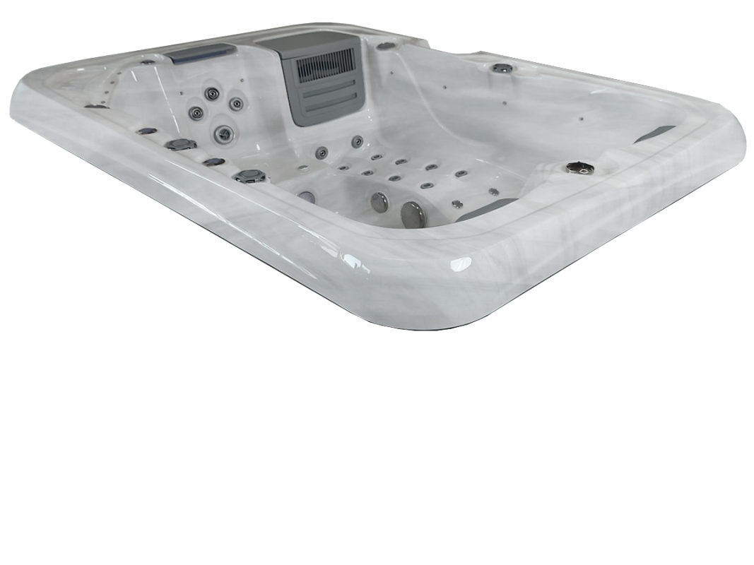 Akrilna školjka v bazenu Alpha 821, v barvi white marble.