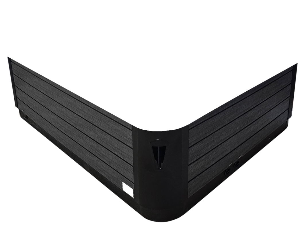 Ogrodje masažnega bazena Beta 521 v sivi barvi imitacije lesa.