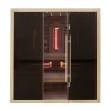 Combined sauna JJSPA JCP200 with black glass and open door.
