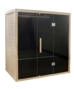 Sauna JIP180 with black glasses, pictured from the side.