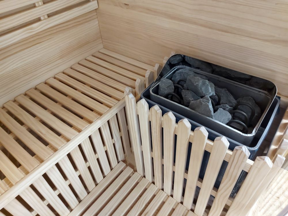 Furnace in a Finnish sauna.