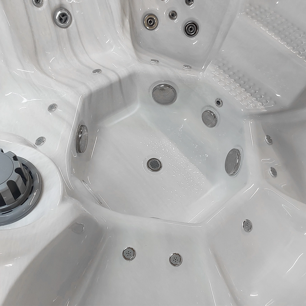 The bottom of the Alpha 806 spa pool.