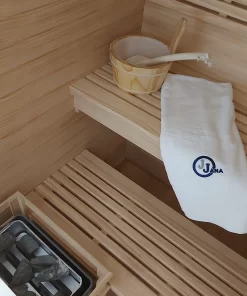 The interior of the Finnish sauna JF122.