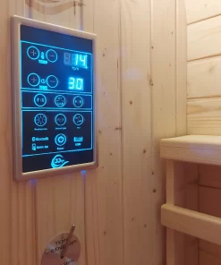 Control panel in the outdoor sauna.