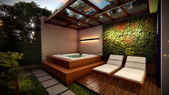 Ambient jacuzzi lighting.
