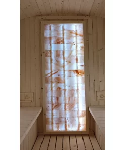 Himalayan salt wall in the sauna.